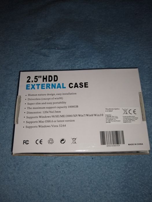 Obudowa  do dysku 2,5'' KIESZEŃ HDD SATA USB 3.0