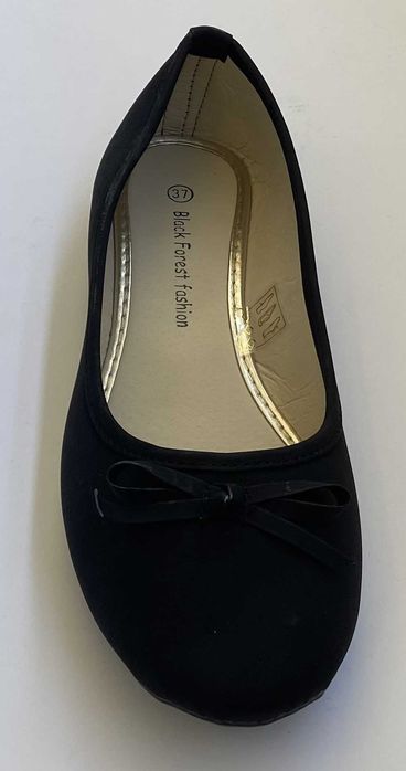 Czarne gładkie baleriny z kokardą rozmiar 37