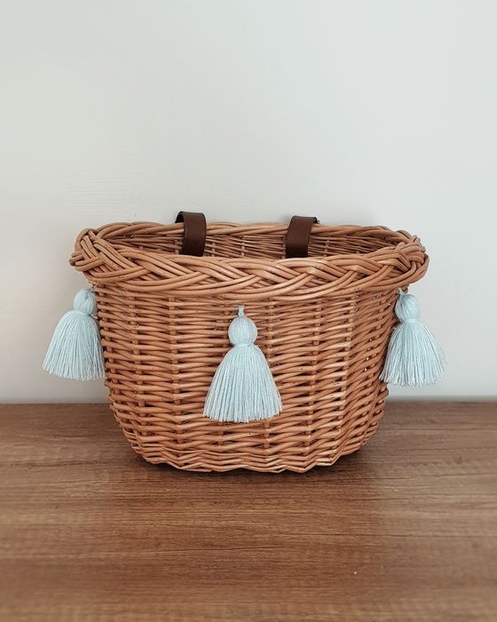 Wiklinowy koszyk na rower naturalny handmade chowsty