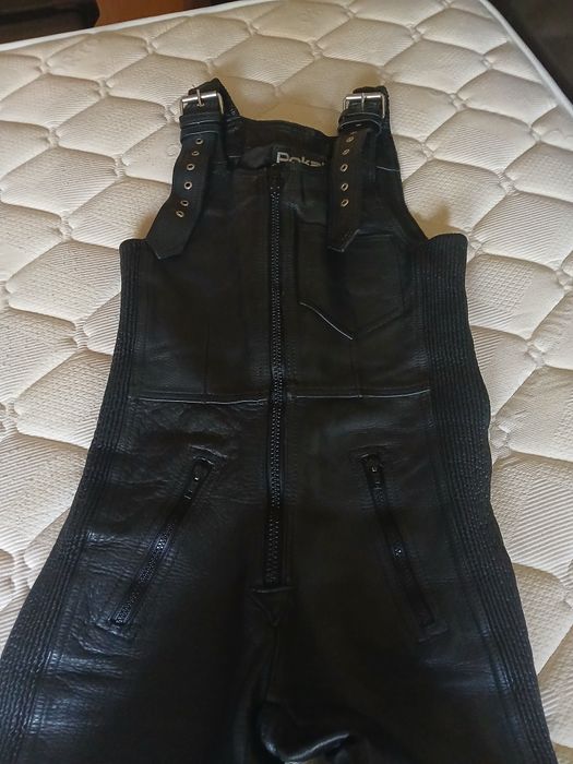 Jardineira de couro Motard