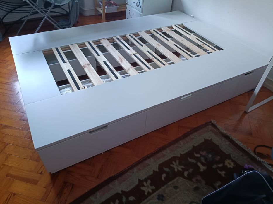 Cama Branca  IKEA NORDLI, 140x200 cm