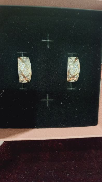 Серьги с золотой пластинкой