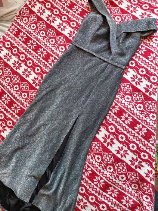 Неймовірне вечірнє сіре плаття в пол люрекс, плаття вечірнє  максі