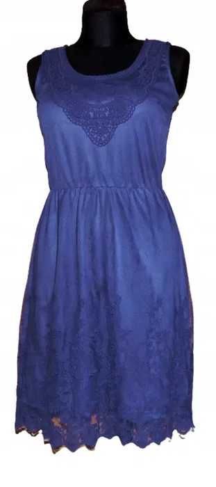 Elegancka sukienka Reserved haftowany tiul przed kolana XS/34 | 292G