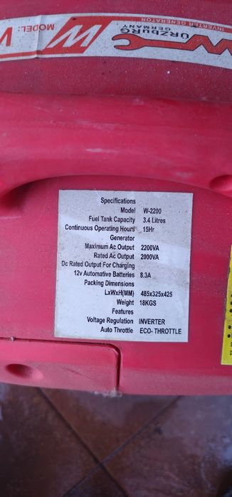 Генератор інверторний Würzburg Germany W-2200