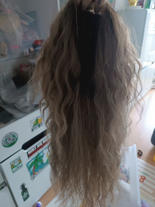 Peruka długie blond loki