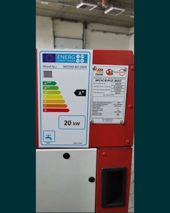 Kocioł na pellet Moceko bio 20 kw, kotły Mocek, piec drewno, 5 klasa