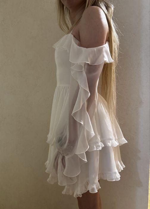 Біла шифонова сукня Gepur