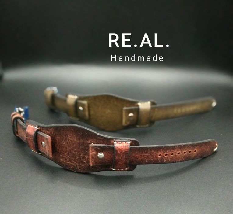 Skórzany pasek do zegarka - skóra , paski na zamówienie - ReAl