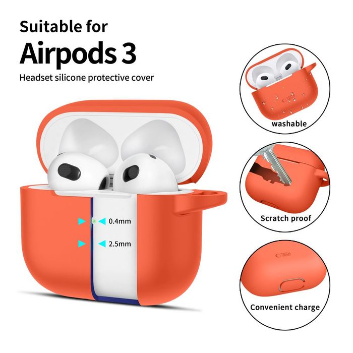Tech-protect Silicone Hook Apple Airpods 3 Neon Orange
