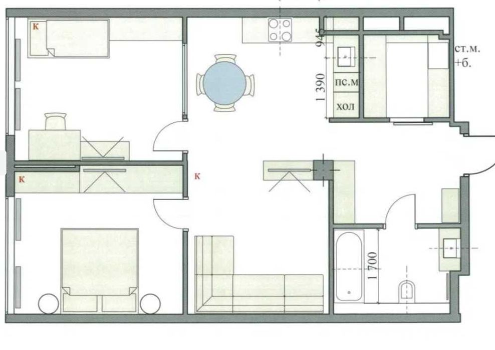 2-кімнатна квартира за адресою вул. Бойчука Михайла (площа 69 м²) - Atlanta.ua - фото 16