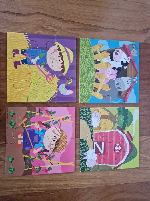 Puzzles progressivos 4, 6, 9 e 12 peças