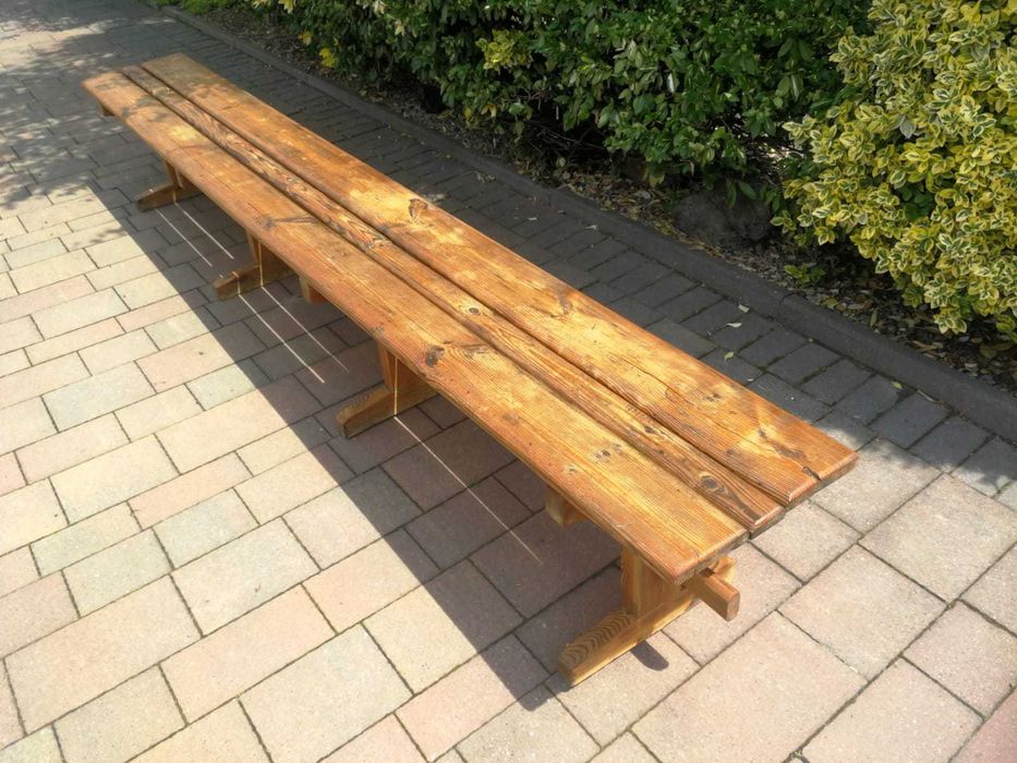 Ławka drewniana 3 m. Stara rustykalna.