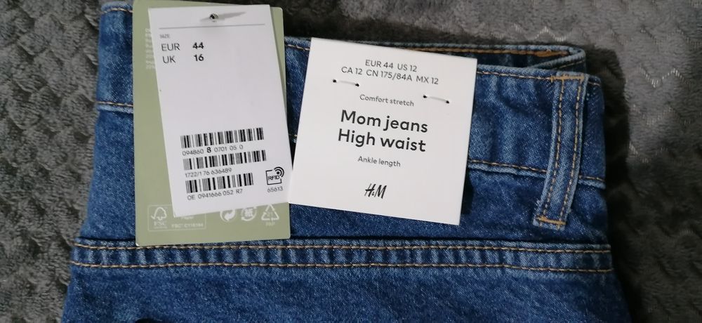 Spodnie Slim Mom High Ankle Jeans H&M