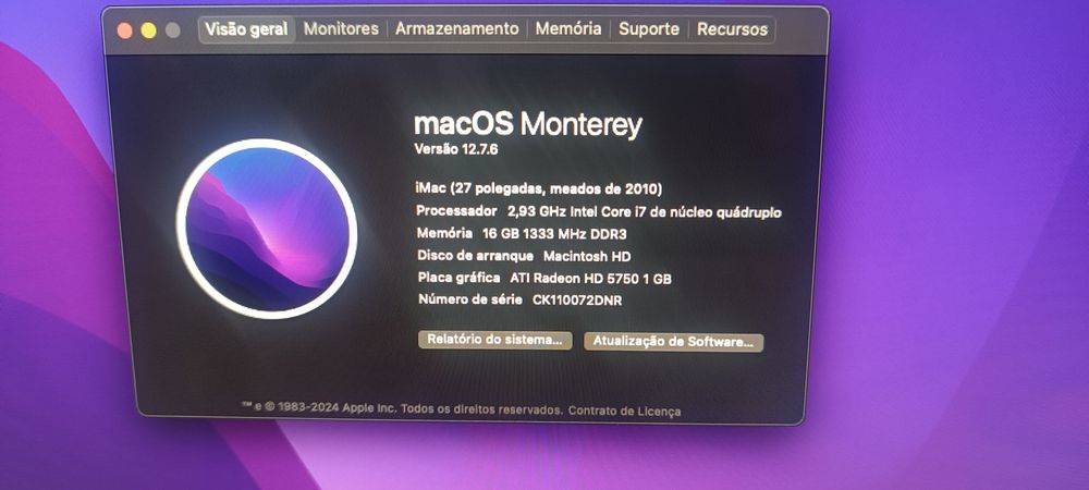 iMac 27" i7 16GB RAM 256GB SSD + 1TB HDD macOS Monterey