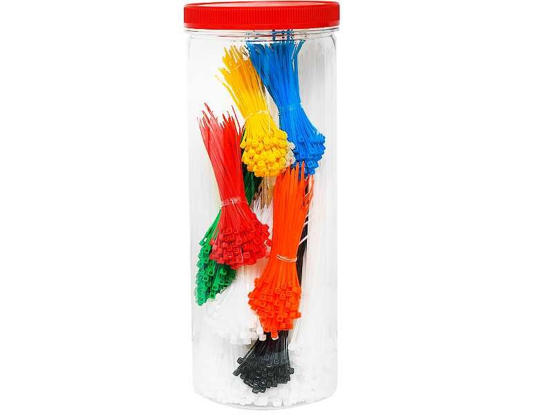 Opaski zaciskowe kolorowe 10/15/20/28cm, tuba 1500szt