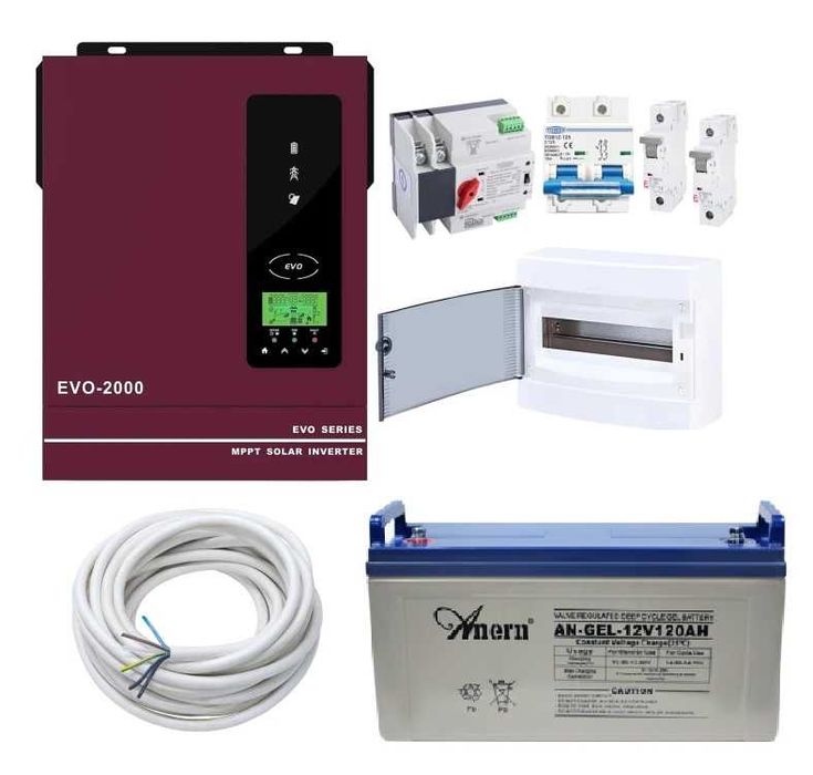 ‼️ Комплект ДБЖ 2kW інв 2,2кВт + батарея 1,44кВт/г Резервне живлення