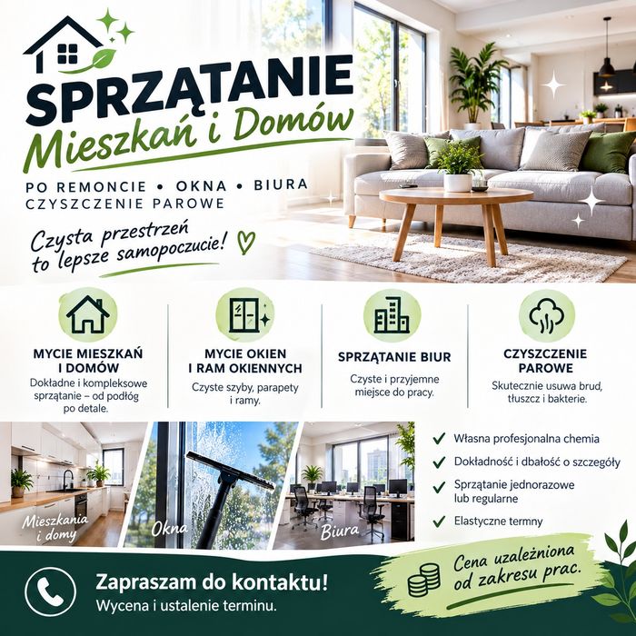 Sprzątanie mieszkań i domów