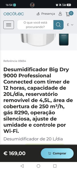 Desumidificador Cecotec Big dry 9000 pro