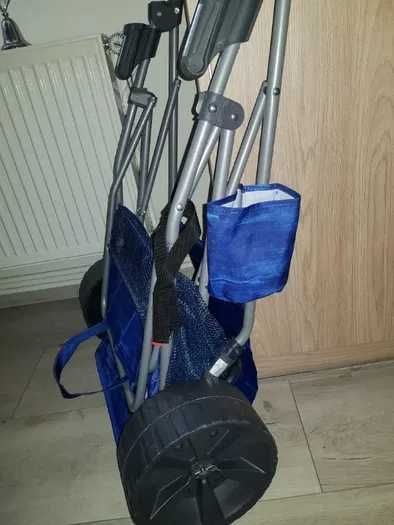 wózek plażowy turystyczny grube koła składany nowy