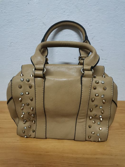 Torba torebka damska brązowa / beżowa + pasek na ramię