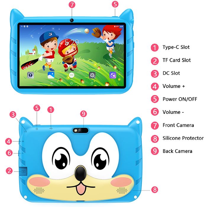 Планшет дитячий в захисному корпусі Kids Tablets 4/64 Гб, 4000 mAh.