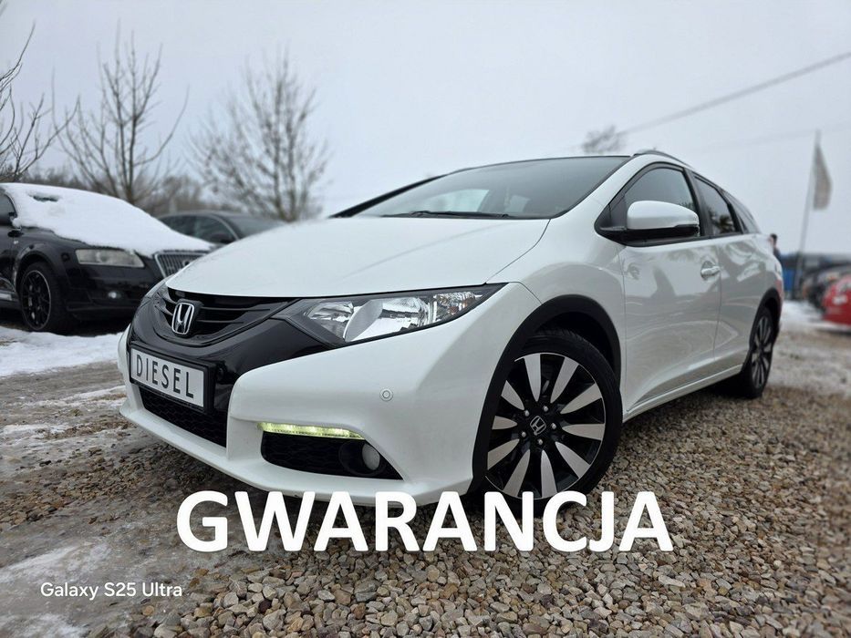 Honda Civic 1.6d#120PS#Ledy#Nav#Climatr#Kamera#Alus#Serwis#Gwarancja#Biała Perła!!