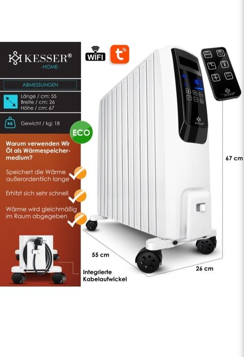 Grzejnik olejowy z aplikacją WiFi