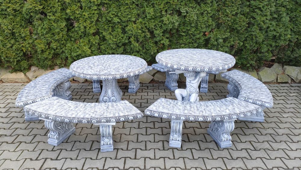 Betonowe meble ogrodowe tarasowe komplet ogrodowy zestaw ogrodowy stół