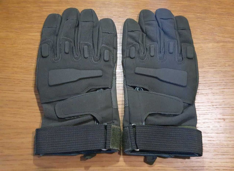 Перчатки BattleWolf тактические / спортивные / военные. Чёрные и олива