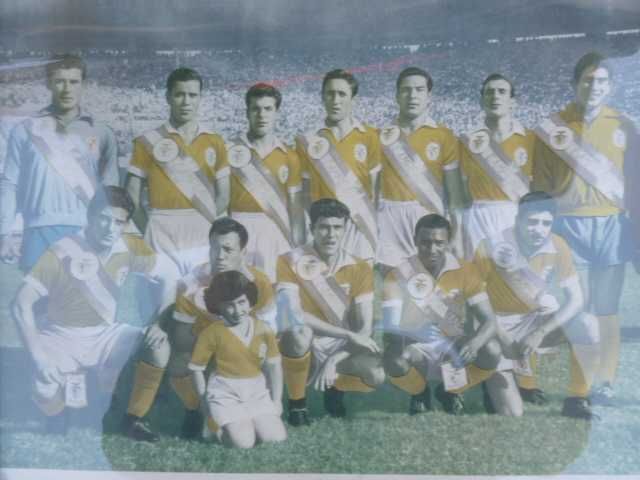 Quadro moldura muito antigo com equipa do Benfica ano 1954/55
