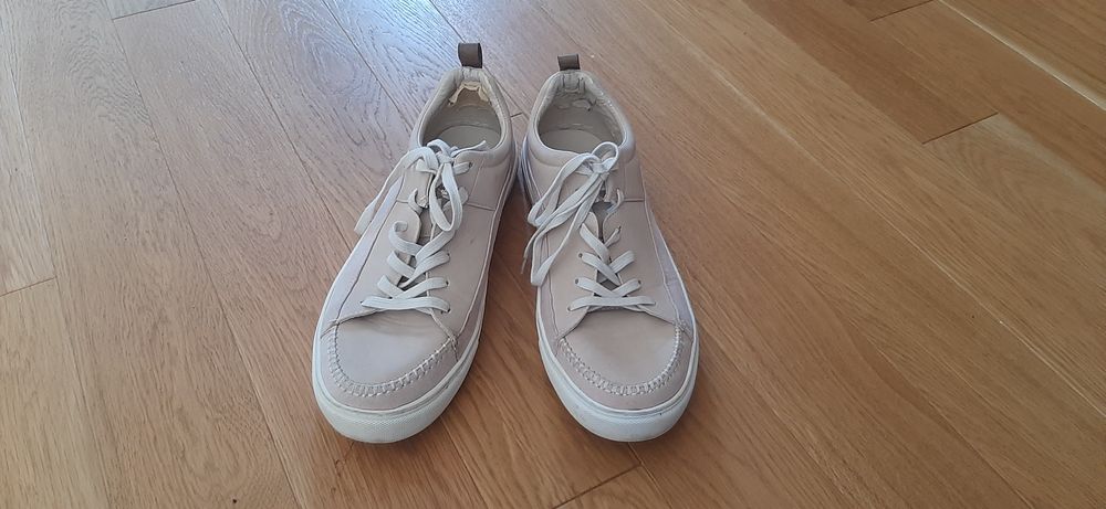Beżowe nude buty trampki tenisówki TOPMAN 45 rozmiar
