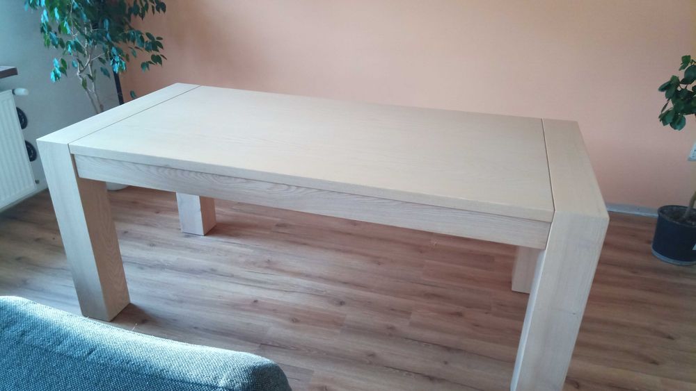 Stół do salonu rozkładany - jesion bielony