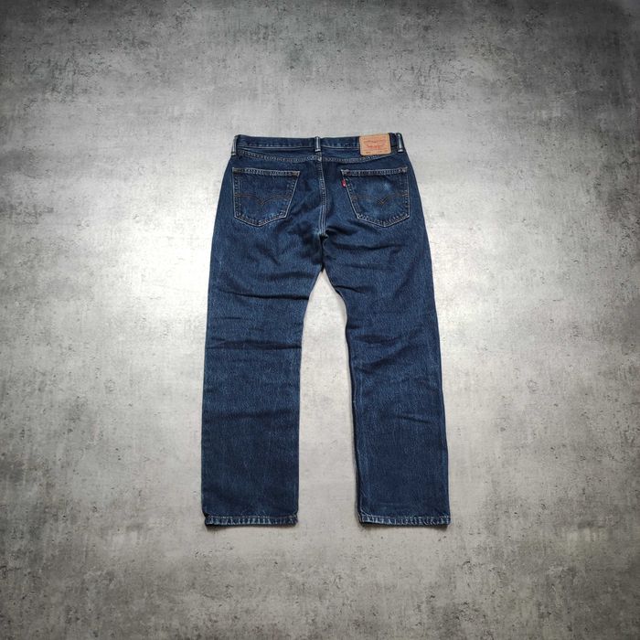 MĘSKIE Spodnie Jeansy Denim Classic PREMIUM Granat Levis 501 Proste Logo