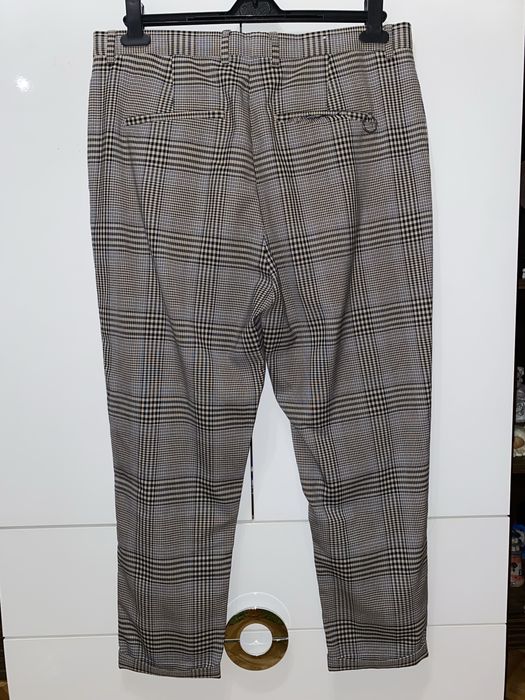 Eleganckie męskie spodnie ZARA w kratkę rozmiar EUR 42