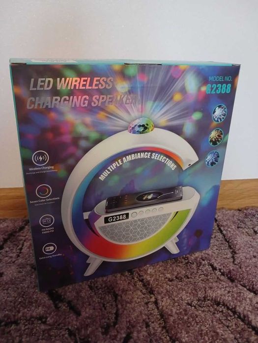 Лампа-нічник світлодіодна крига звукова колонка бездротова зарядка