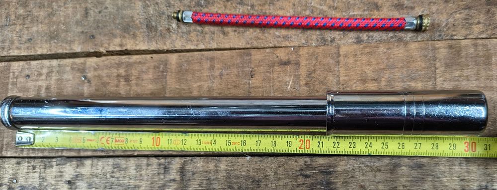 Bomba de ar cromada para bicicleta/motorizada/Vilar/Órbita.