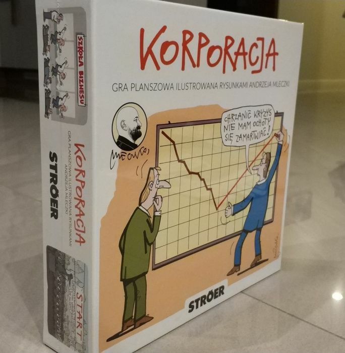 Gra planszowa Korporacja ilustrowana rysunkami Andrzeja Mlec