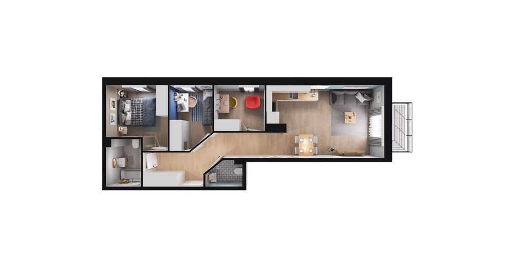 4-pokojowe mieszkanie 56m2 + balkon