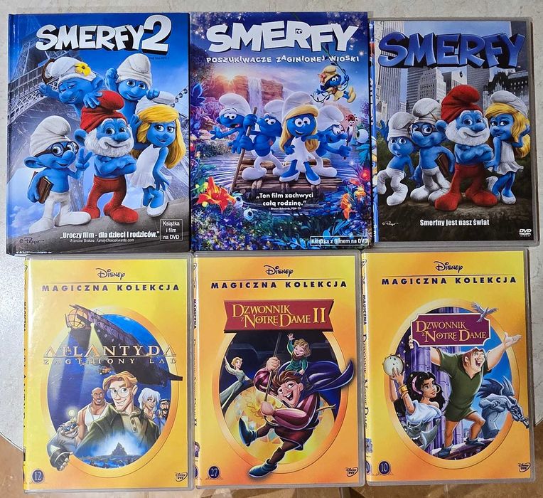 Spider-Man, Auta, Smerfy, Samoloty, Dzwonnik z Norte Dame - filmy DVD
