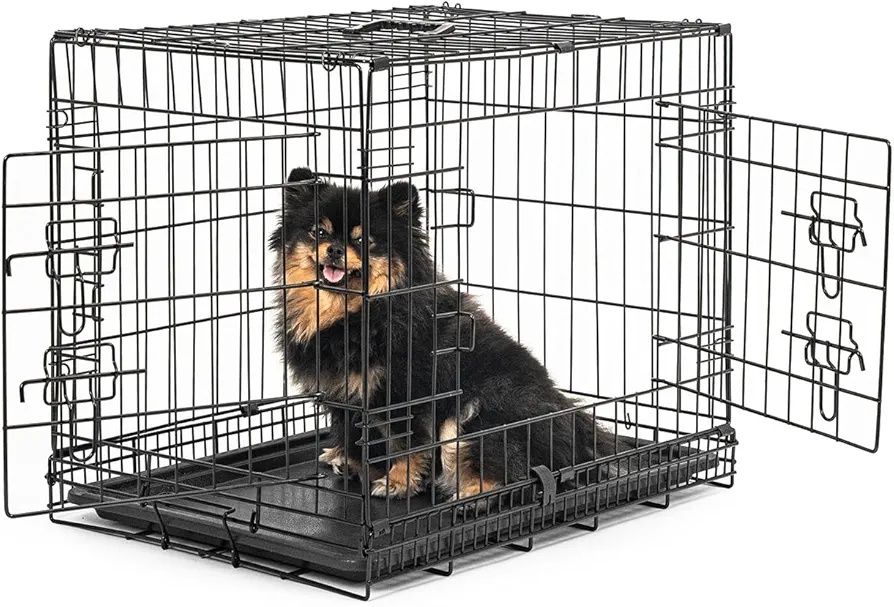 Jaula Transporte com pega  para cães Caixa de Transporte, (M) 61x44x51 cm preto