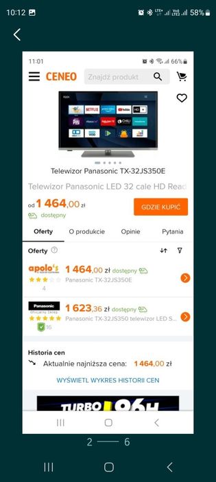 telewizor smarttv LED 32 cale panasonic, WiFi, netflix, gwarancja