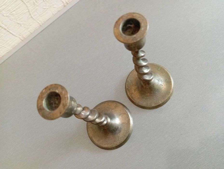 Оригинальные винтажные латунные подсвечники