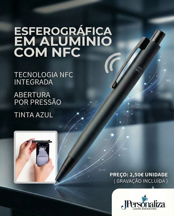 Esferográfica NFC Personalizável – Pré-venda Exclusiva