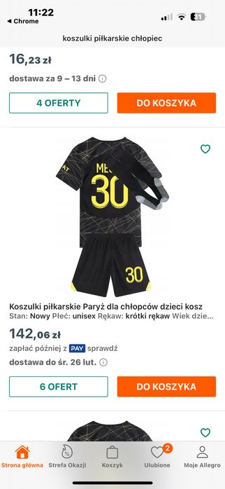 Strój piłkarski dla dzieci 120/130 messi . Nowy z metka