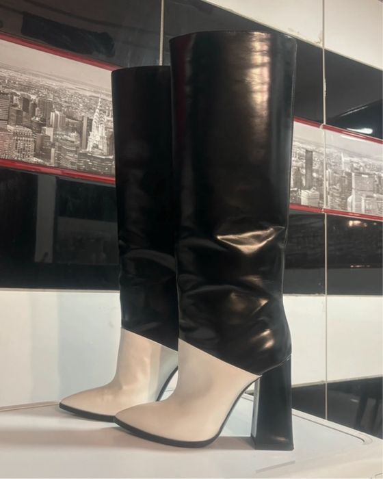 Piękne kozaki Pollini r. 38 skóra naturalna