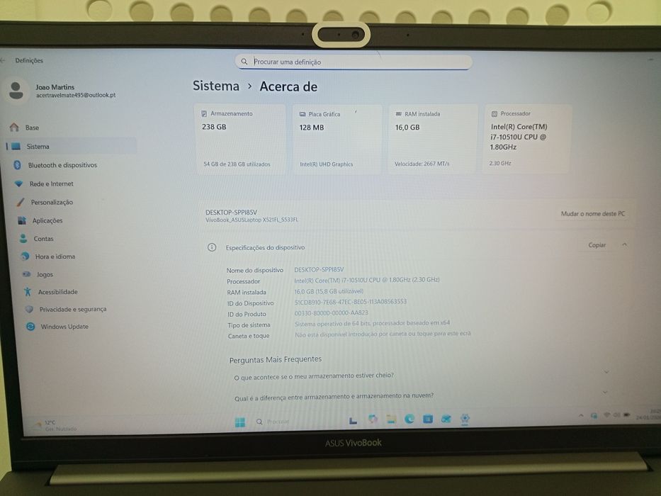 ASUS VivoBook F533FL | i7-10510U | 16GB RAM | NVIDIA | 256GB NVme