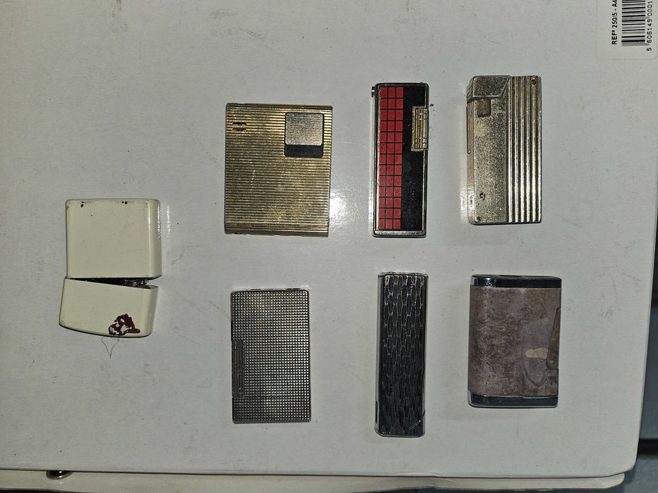Lote de 7 Isqueiros Vintage Antigos Colecionáveis