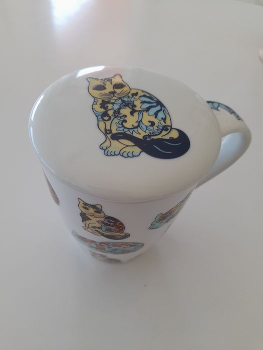 Conjunto de chavenas de chá com coador, marca Gato Preto