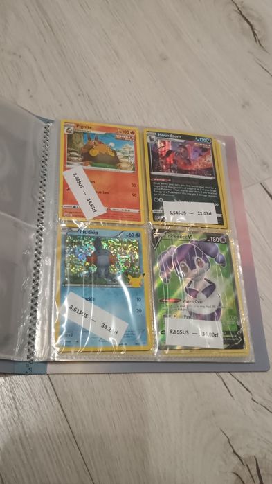 Album z kartami Pokémon (o różnej wartości)